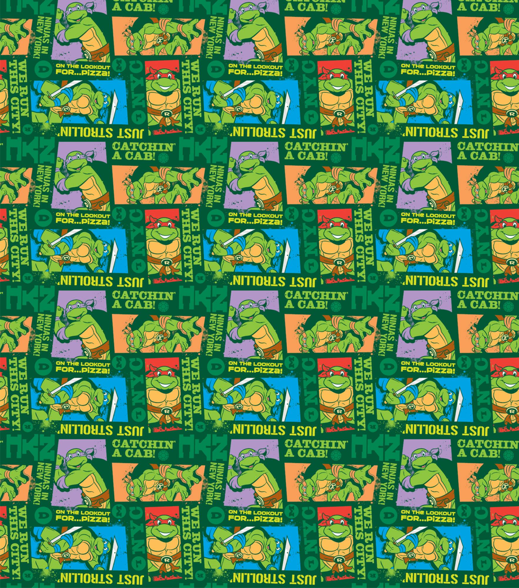 Nickelodeon Teenage Muntant Ninja Turtles New York Cotton Fabric